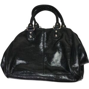 Latico Black Leather Satchel Top Handle Bag Purse Designer Handbag